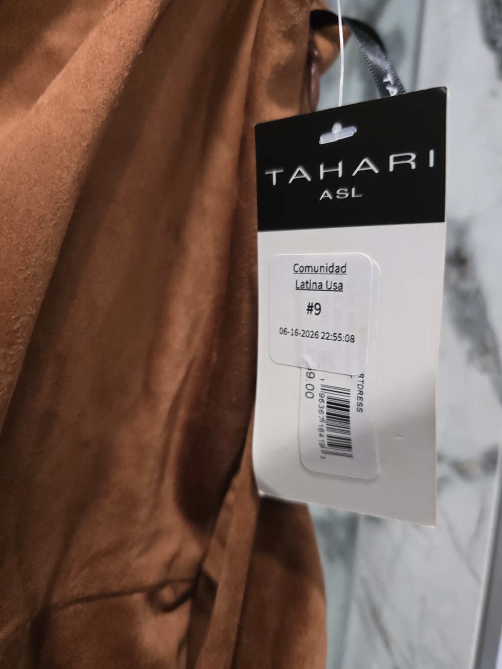 Tahari Sleeveless Wrap Midi Dress in Rust - Picture 2 of 5